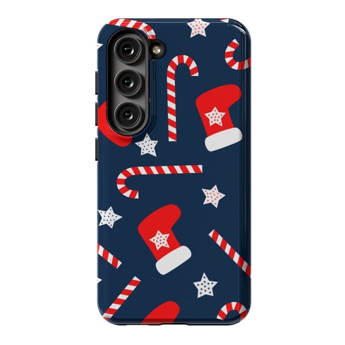 Galaxy S23 StrongFit Seamless Christmas Pattern with Xmas Socks by ArtsCase