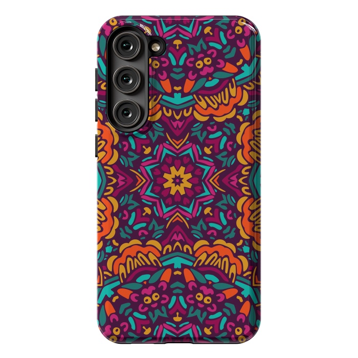 Galaxy S23 Plus StrongFit Tiled Floral Doodle Design by ArtsCase
