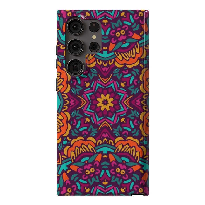 Galaxy S23 Ultra StrongFit Tiled Floral Doodle Design by ArtsCase