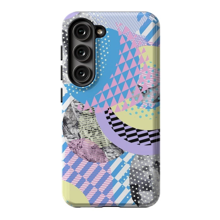 Galaxy S23 StrongFit Multicoloured playful pop-art collage by Oana 