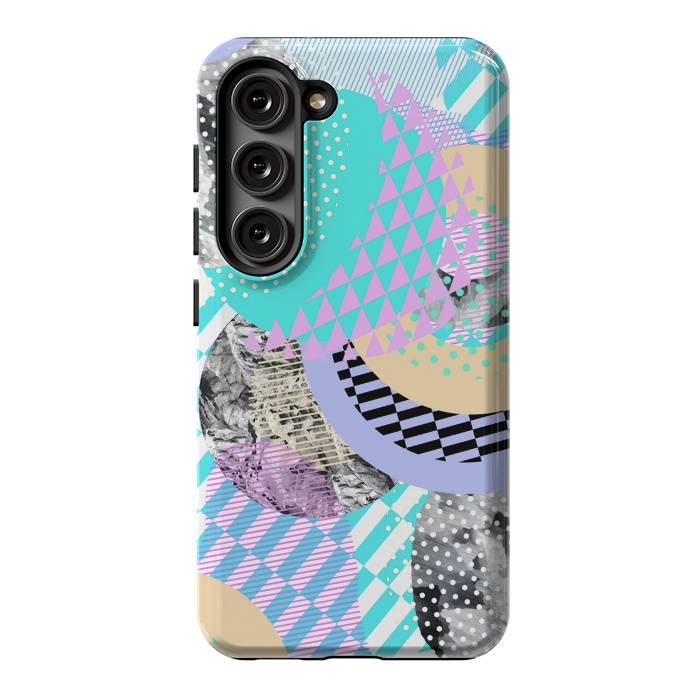 Galaxy S23 StrongFit Colorful graphic pop-art collage by Oana 