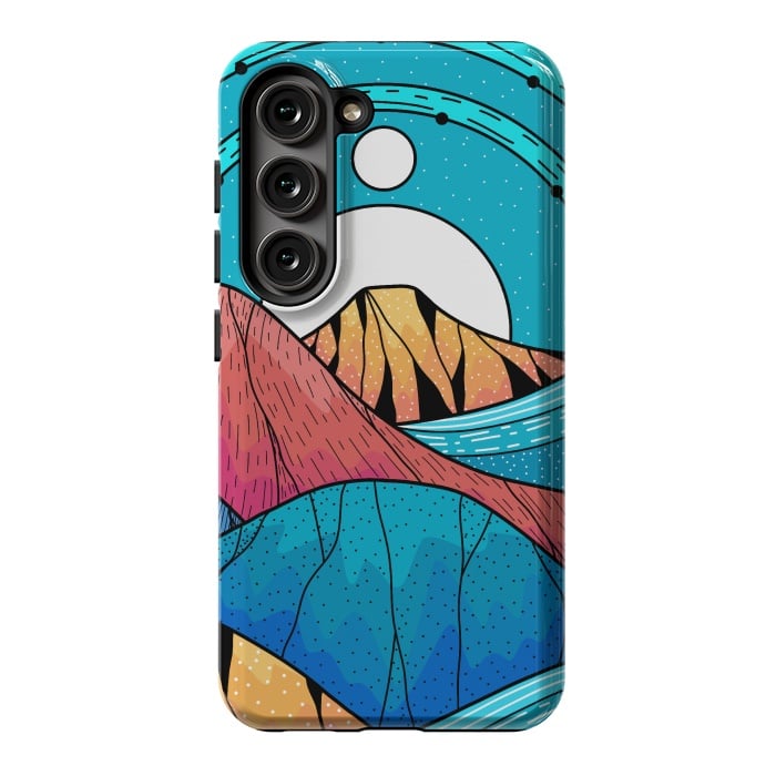 Galaxy S23 StrongFit Blue sea hills by Steve Wade (Swade)