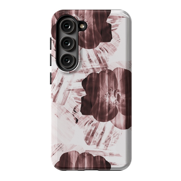 Galaxy S23 StrongFit Brushed dark pink rose petals by Oana 