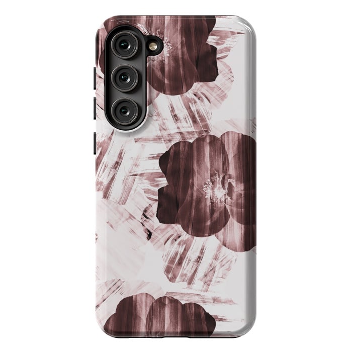 Galaxy S23 Plus StrongFit Brushed dark pink rose petals by Oana 