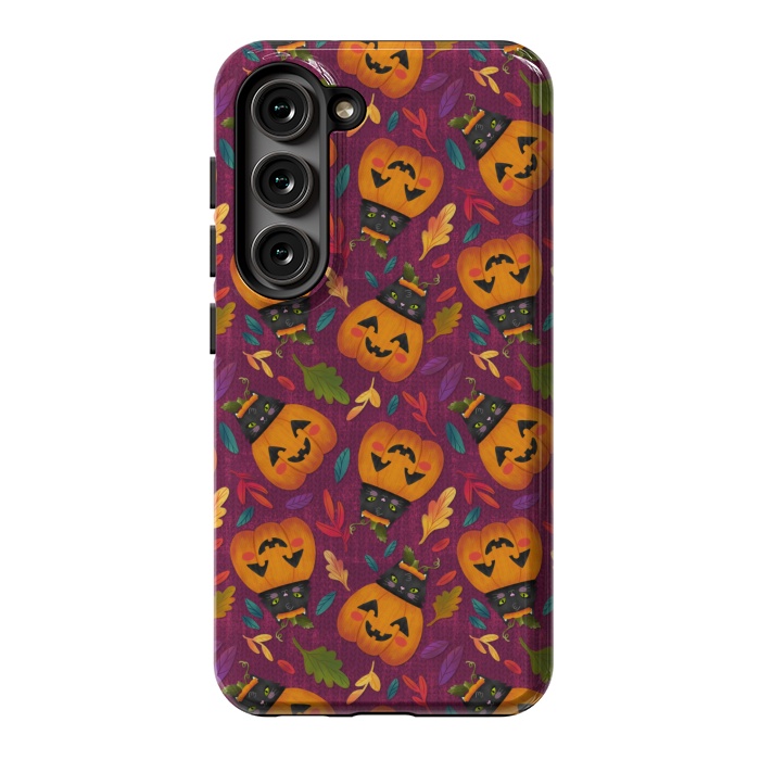 Galaxy S23 StrongFit Pumpkin Kitty by Noonday Design