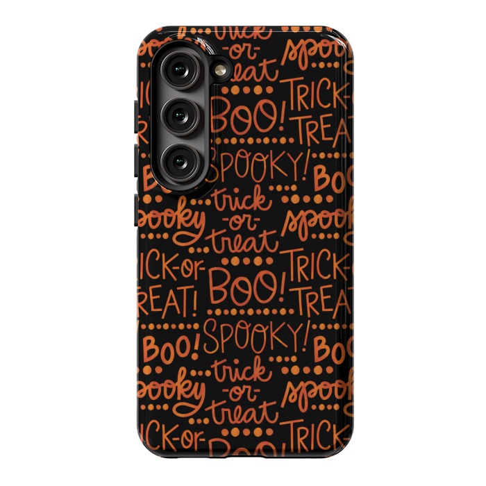 Galaxy S23 StrongFit Spooky Halloween Lettering by Noonday Design