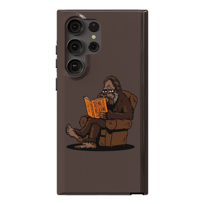 Galaxy S23 Ultra StrongFit BigFoot Reading Book - Seeing is Believing by Vó Maria