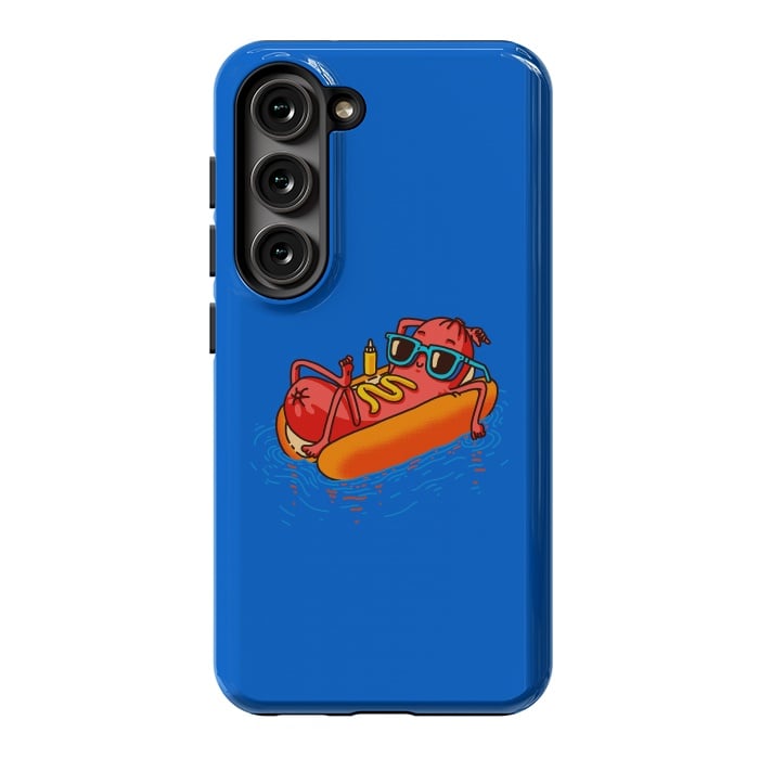 Galaxy S23 StrongFit Hot Dog Summer Vacation Swimming Pool by Vó Maria