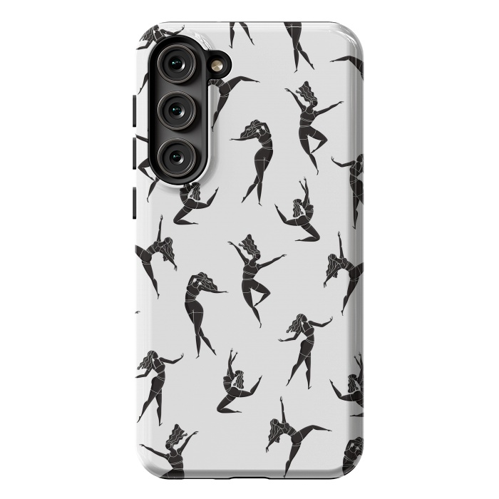 Galaxy S23 Plus StrongFit Dance Girl Pattern Black and White by Jelena Obradovic