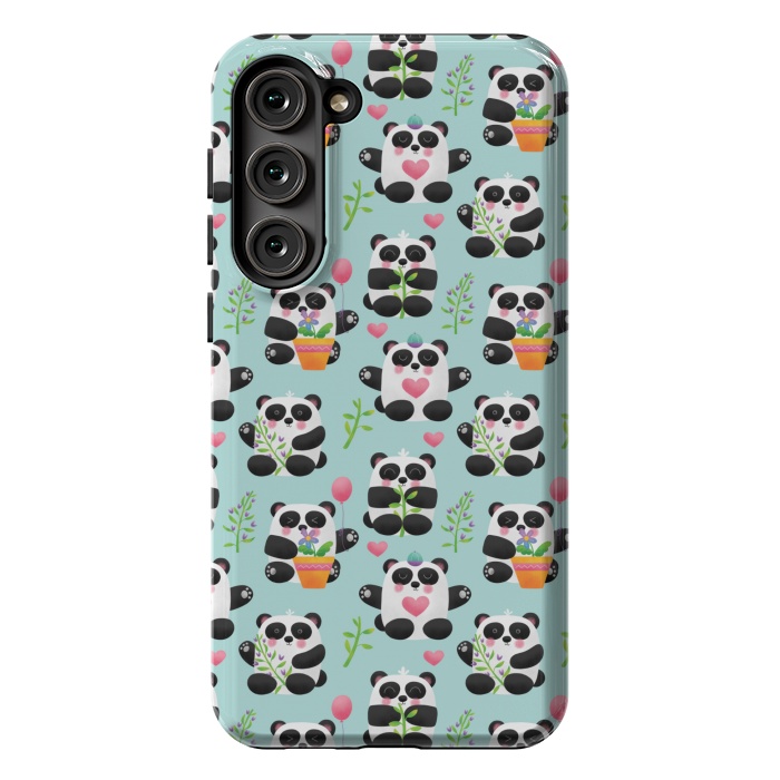 Galaxy S23 Plus StrongFit Chubby Playful Pandas by Noonday Design