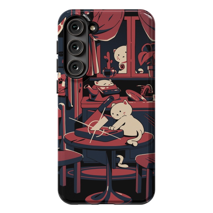 Galaxy S23 Plus StrongFit Haunted by cats by Ilustrata