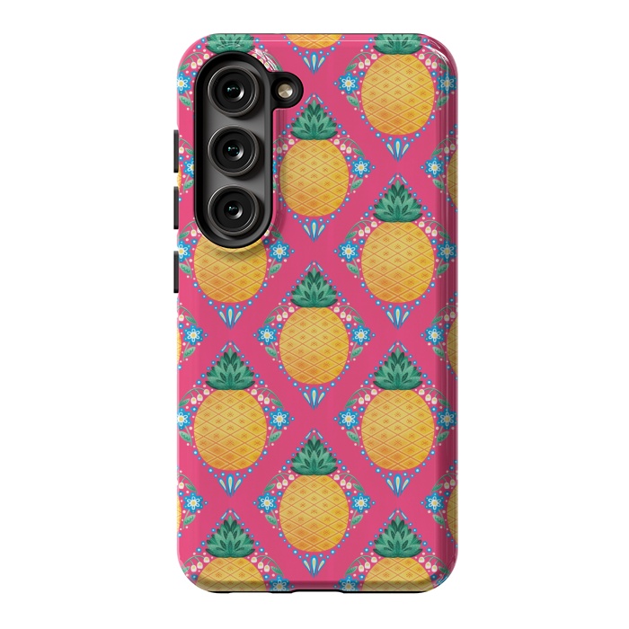 Galaxy S23 StrongFit Bright Pineapple by Noonday Design
