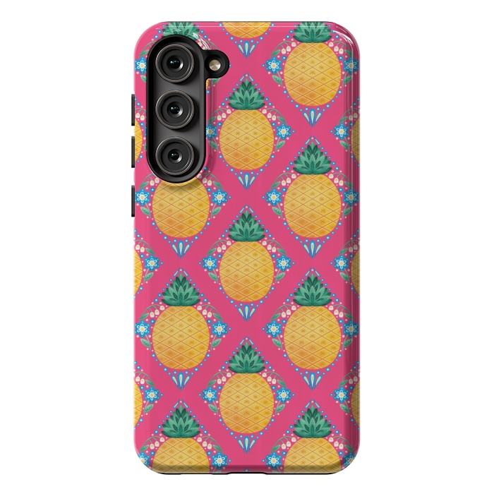 Galaxy S23 Plus StrongFit Bright Pineapple by Noonday Design