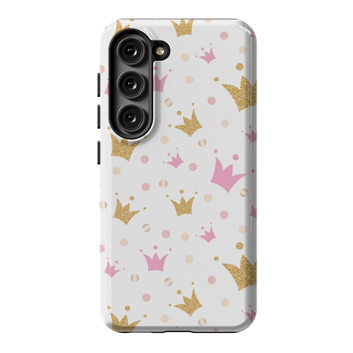 Galaxy S23 StrongFit Golden Crowns Pattern by Bledi
