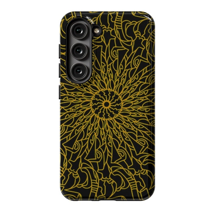 Galaxy S23 StrongFit Golden Mandala Intricate pattern by Josie
