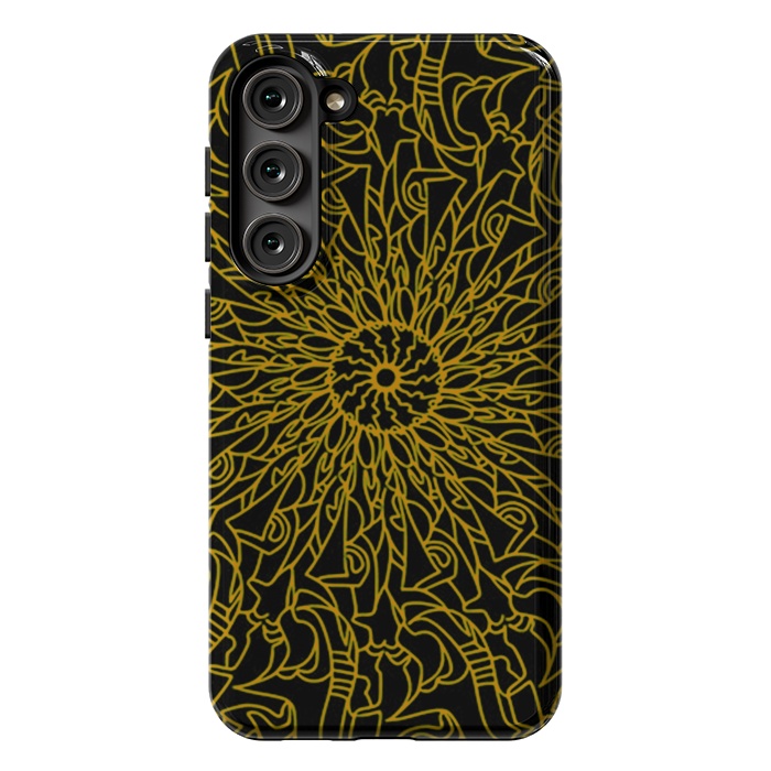 Galaxy S23 Plus StrongFit Golden Mandala Intricate pattern by Josie