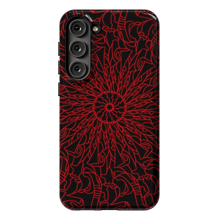 Galaxy S23 Plus StrongFit Red Mandala intricate pattern by Josie