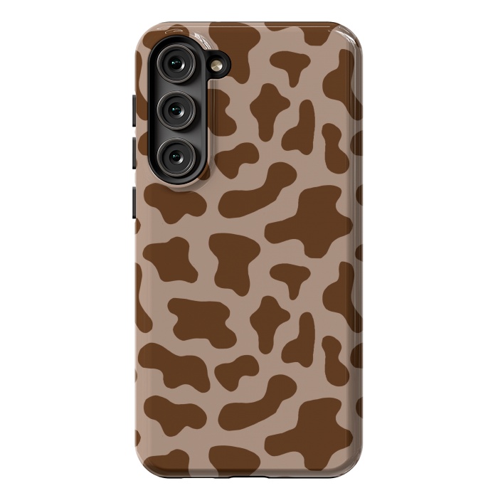 Galaxy S23 Plus StrongFit Chocolate Milk Brown Cow Print by Julie Erin Designs