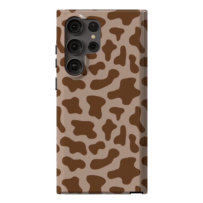 Galaxy S23 Ultra StrongFit Chocolate Milk Brown Cow Print by Julie Erin Designs