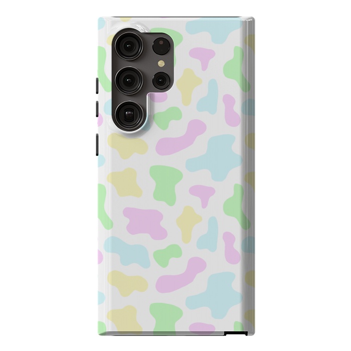 Galaxy S23 Ultra StrongFit Pastel Rainbow Cow Print by Julie Erin Designs