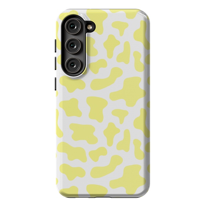 Galaxy S23 Plus StrongFit Yellow Cow Print by Julie Erin Designs