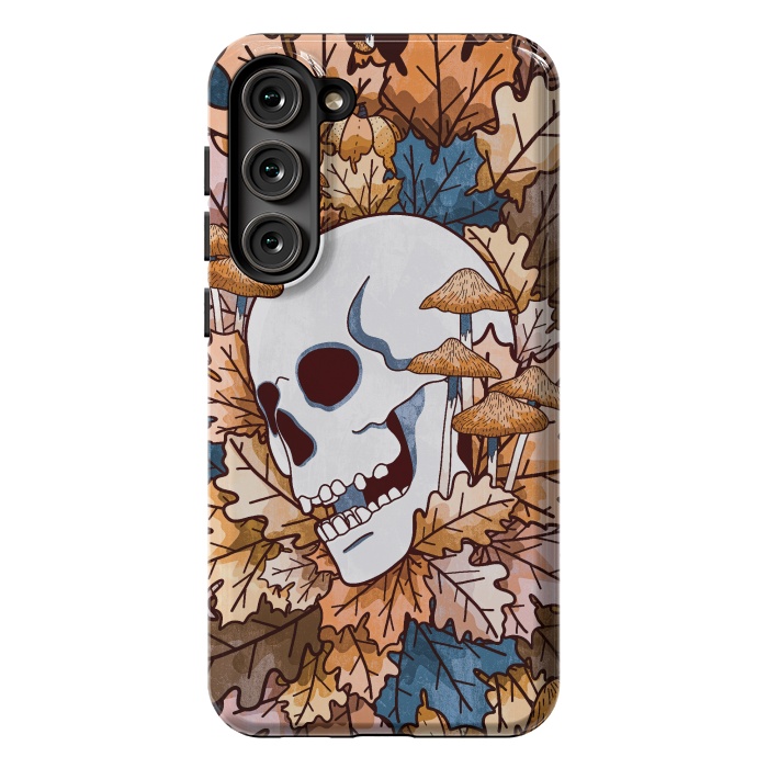 Galaxy S23 Plus StrongFit The autumnal skull and mushrooms by Steve Wade (Swade)