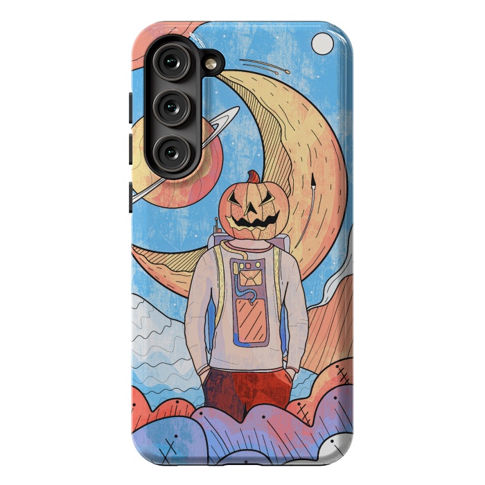 Galaxy S23 Plus StrongFit The pumpkin astronaut  by Steve Wade (Swade)