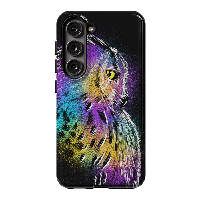 Galaxy S23 StrongFit Sketch Owl Colorful by Alberto