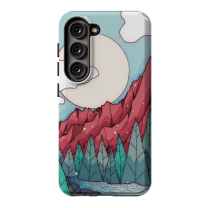 Galaxy S23 StrongFit The red winter mountain river by Steve Wade (Swade)