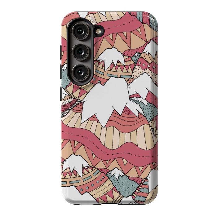 Galaxy S23 StrongFit Winter Aztec mountains  by Steve Wade (Swade)