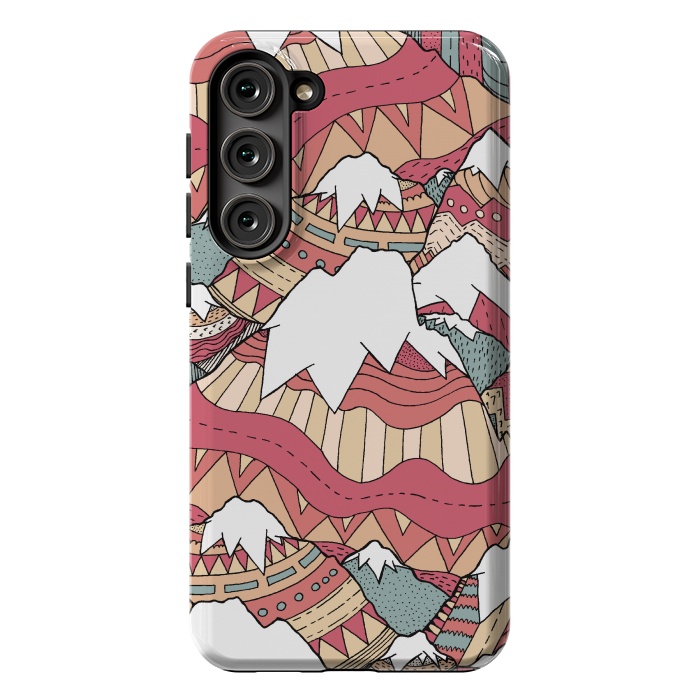Galaxy S23 Plus StrongFit Winter Aztec mountains  by Steve Wade (Swade)