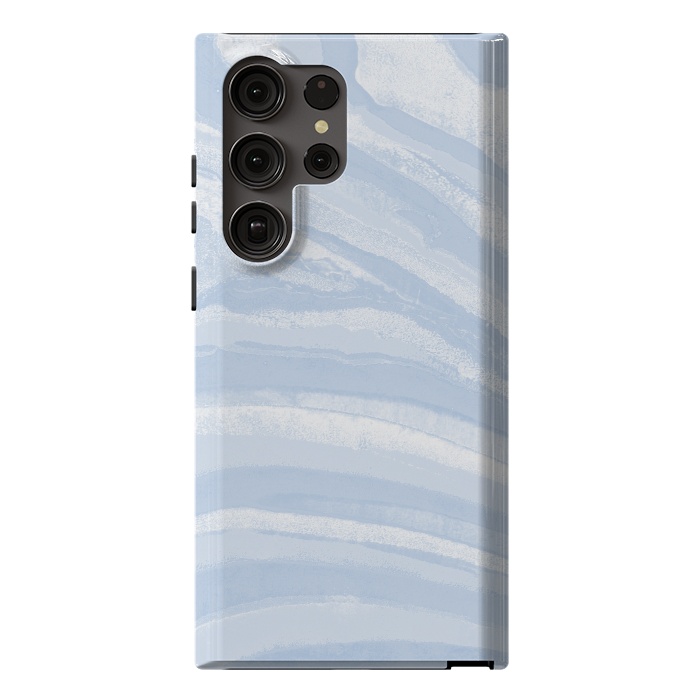 Galaxy S23 Ultra StrongFit Baby blue pastel marble stripes by Oana 