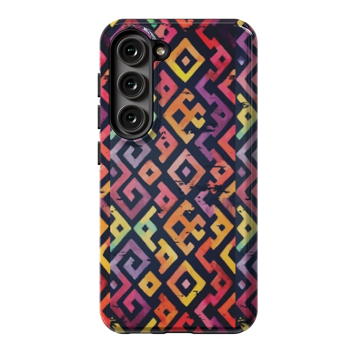 Galaxy S23 StrongFit coloured squared pattern by MALLIKA
