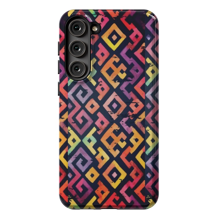 Galaxy S23 Plus StrongFit coloured squared pattern by MALLIKA