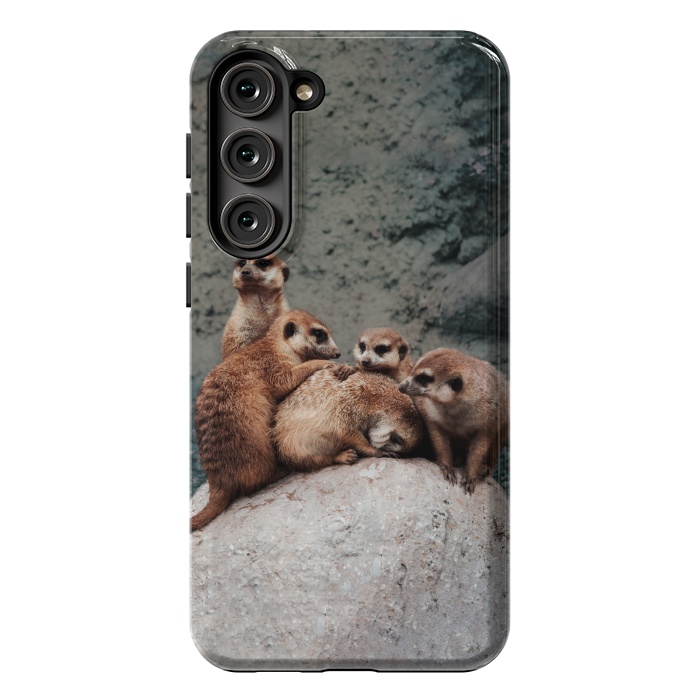 Galaxy S23 Plus StrongFit Meerkat family by Laura Nagel
