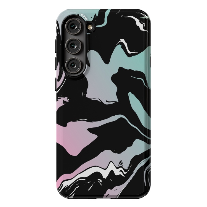 Galaxy S23 Plus StrongFit BLUE PINK MARBLE PRINT 3 by MALLIKA