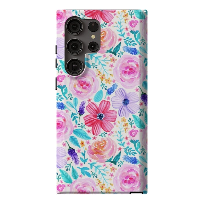 Galaxy S23 Ultra StrongFit Bold Blooms - Cool Colours by Tangerine-Tane
