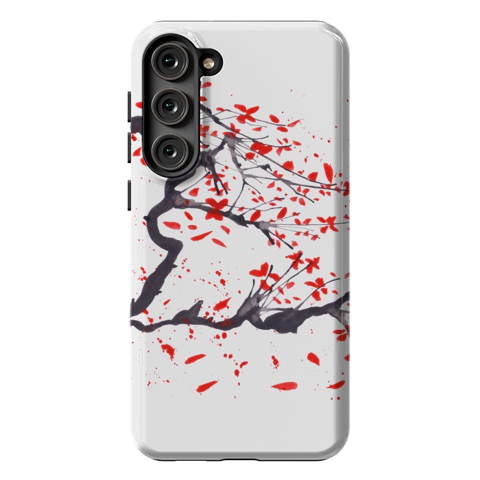 Galaxy S23 Plus StrongFit Cherry tree flowers watercolor by ArtKingdom7
