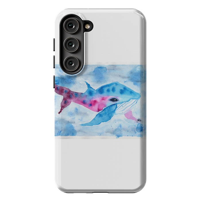 Galaxy S23 Plus StrongFit Baby whale watercolor by ArtKingdom7