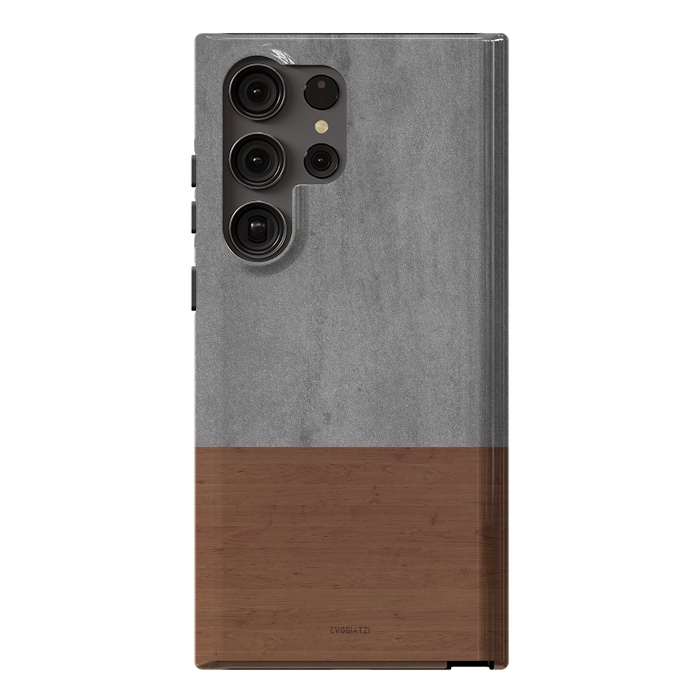 Galaxy S23 Ultra StrongFit Concrete-Touch of a Wood by ''CVogiatzi.