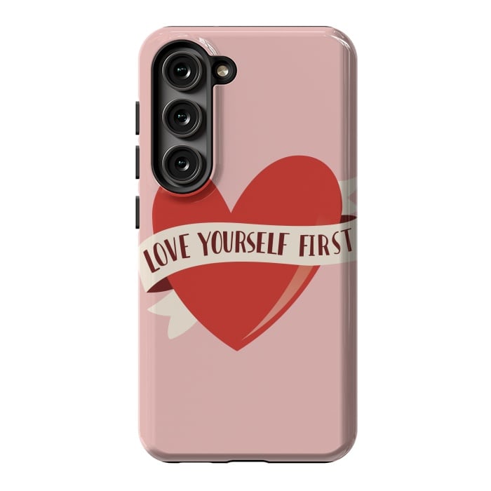 Galaxy S23 StrongFit Love Yourself First, Happy Valentine's Day by Jelena Obradovic