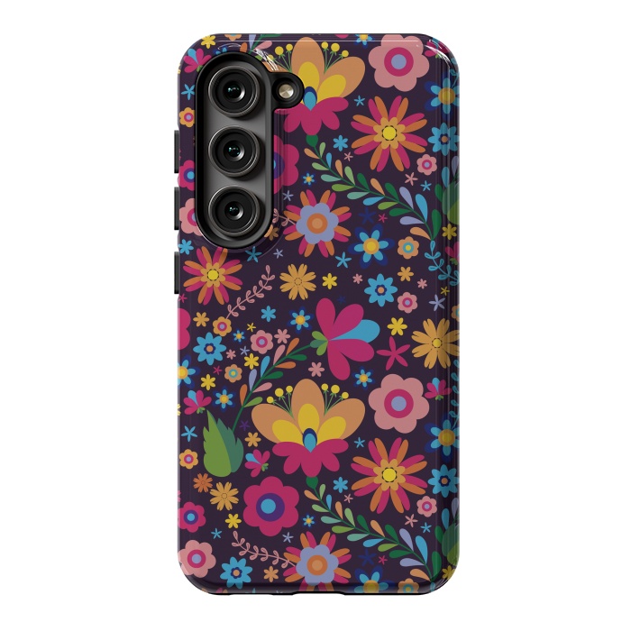 Galaxy S23 StrongFit Pink and Yellow Flower Party by ArtsCase