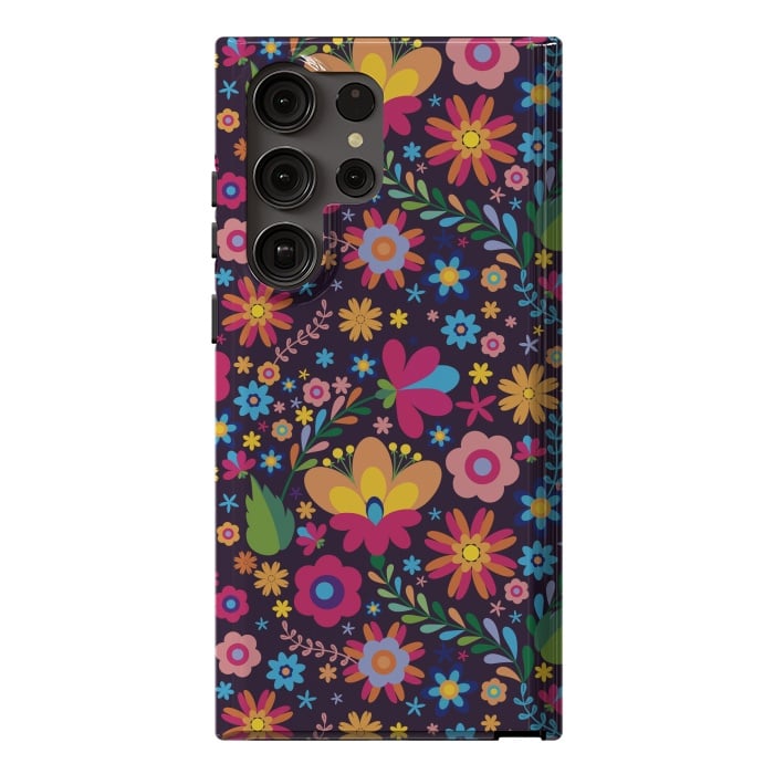 Galaxy S23 Ultra StrongFit Pink and Yellow Flower Party by ArtsCase
