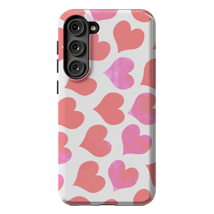 Galaxy S23 Plus StrongFit Bold Red-Pink hearts by Oana 