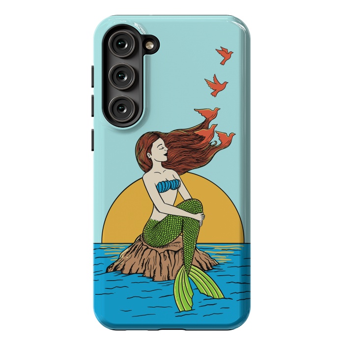 Galaxy S23 Plus StrongFit Mermaid and birds by Coffee Man