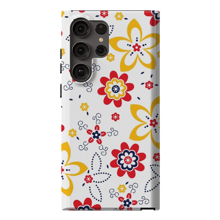 Galaxy S23 Ultra StrongFit Daisies pattern with circle elements by ArtsCase