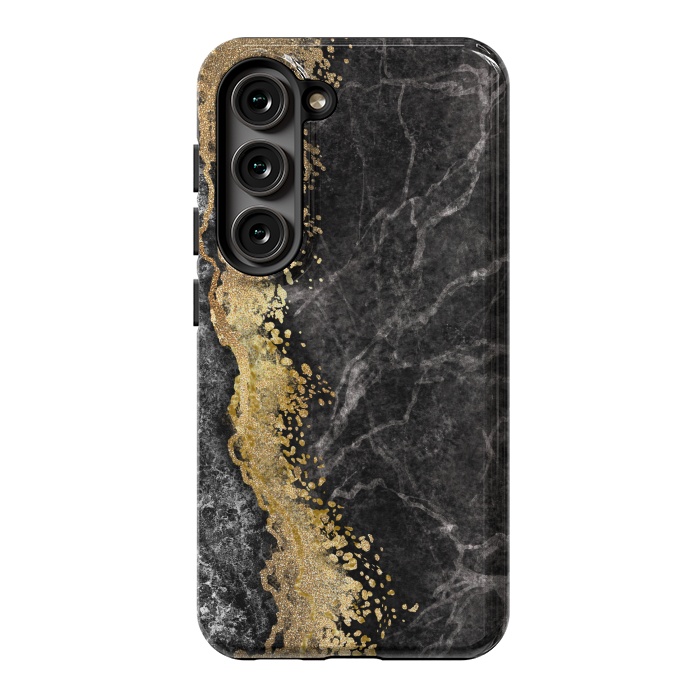 Galaxy S23 StrongFit Abstract background creative marble texture and gold leaf by ArtsCase
