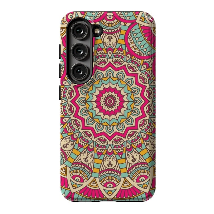 Galaxy S23 StrongFit Ethnic floral seamless and Madala pattern by ArtsCase