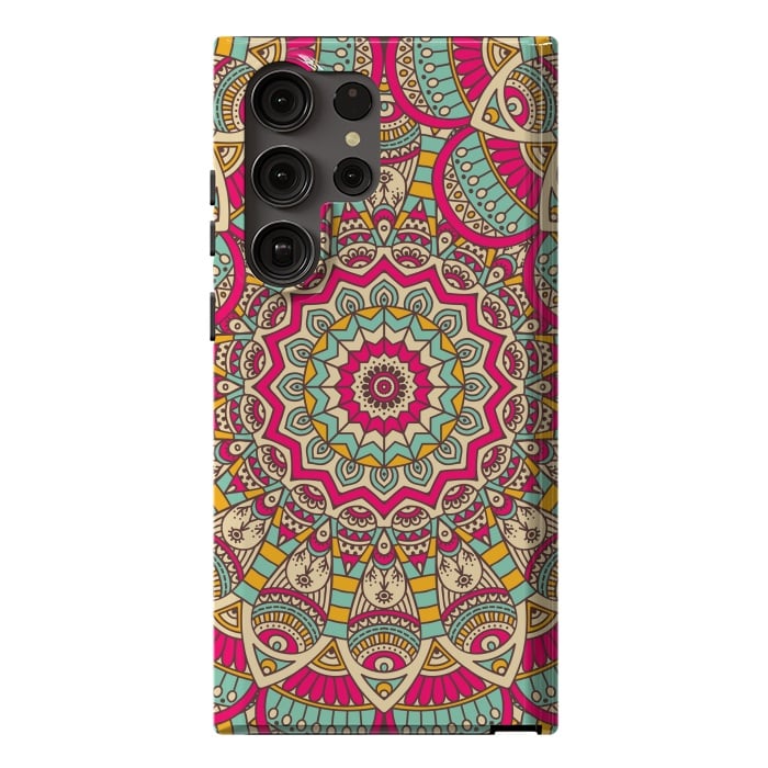 Galaxy S23 Ultra StrongFit Ethnic floral seamless and Madala pattern by ArtsCase