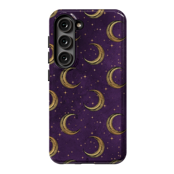 Galaxy S23 StrongFit gold moon in night sky by haroulita